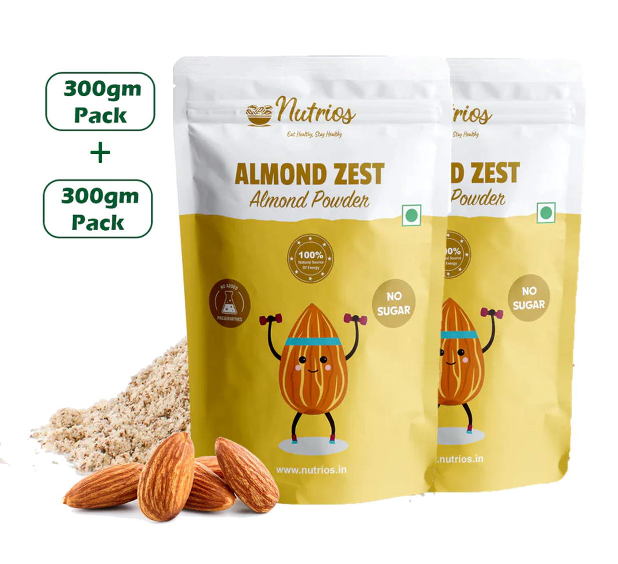 Nuts'n More Organic Almond Infused Whey Protein, Packaging Type: Pouch at  Rs 2299/piece in Delhi