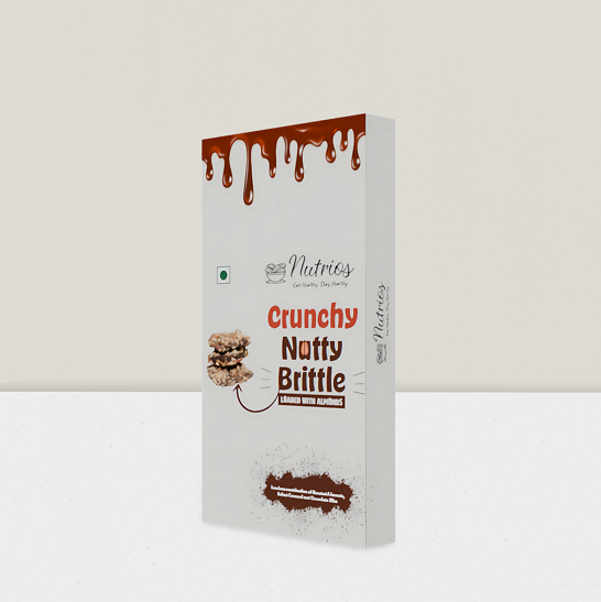 Nutty Brittle loaded with Roasted Almonds & Chocolate - (Pack of 5 Box, 275gm)